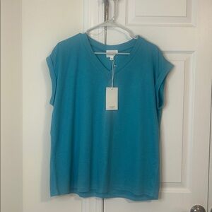 ANDREE BY UNIT Teal Short Sleeve Top